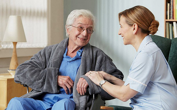 home carer with elderly man